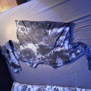 Tie Dye grey and white long sleeve shirt.